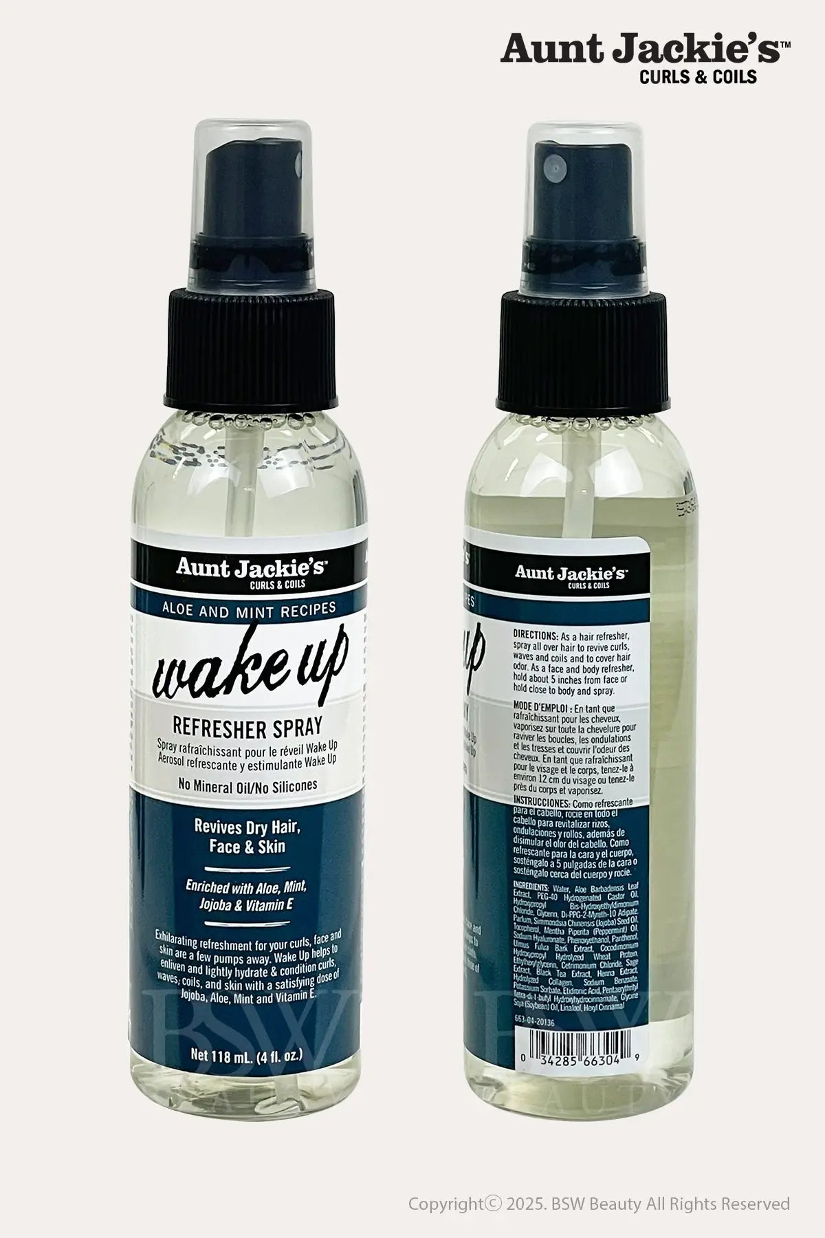 AUNT JACKIE'S ALOE AND MINT RECIPES WAKE UP REFRESHER SPRAY 4oz - BSW BEAUTY CANADA