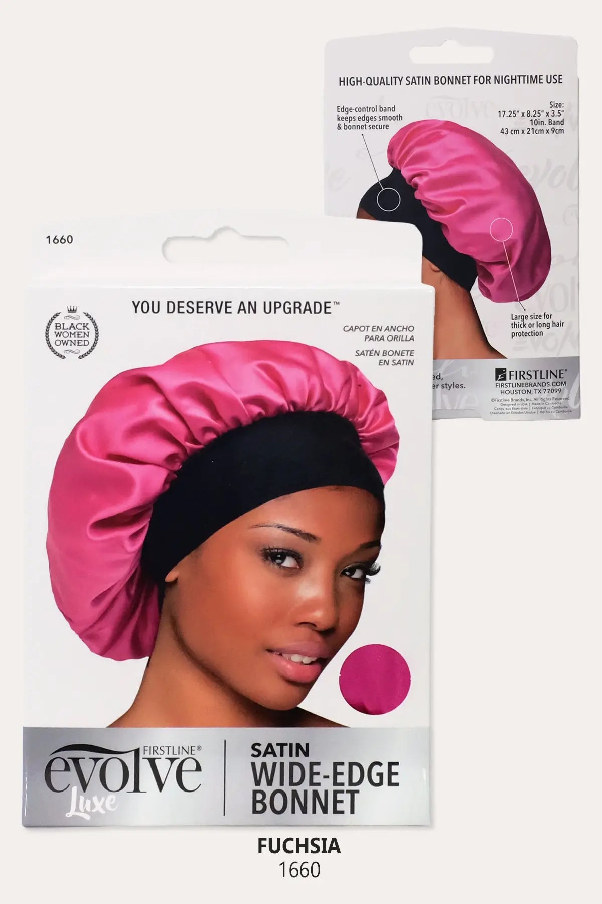 EVOLVE SATIN WIDE EDGE BONNET FIRSTLINE