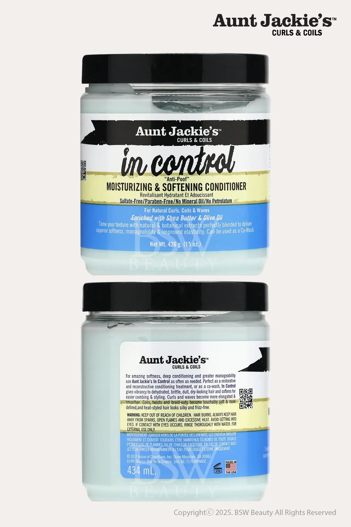 AUNT JACKIES IN CONTROL! MOISTURIZING & SOFTENING CONDITIONER 15oz - BSW BEAUTY CANADA
