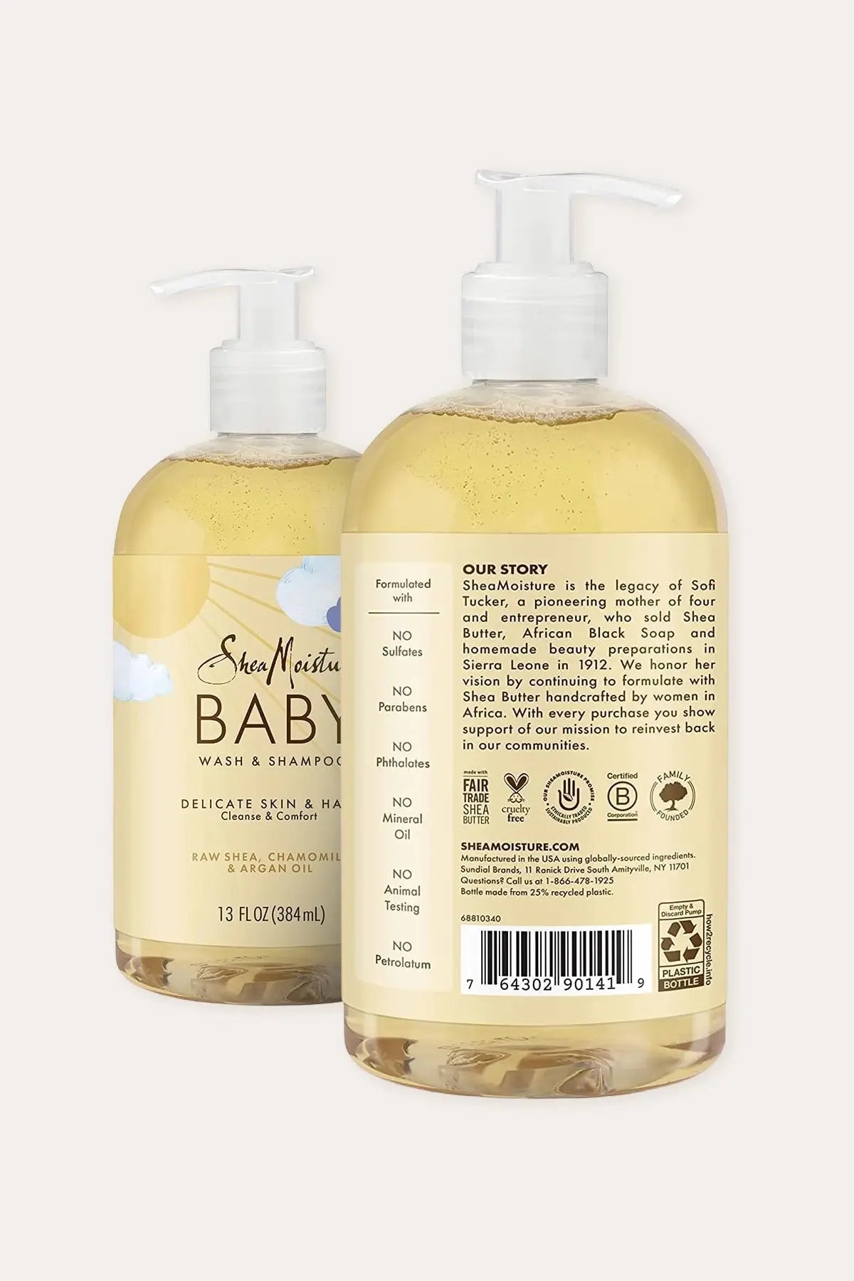 SHEA MOISTURE RAW SHEA CHAMOMILE & ARGAN OIL BABY WASH & SHAMPOO 13oz SHEA MOISTURE