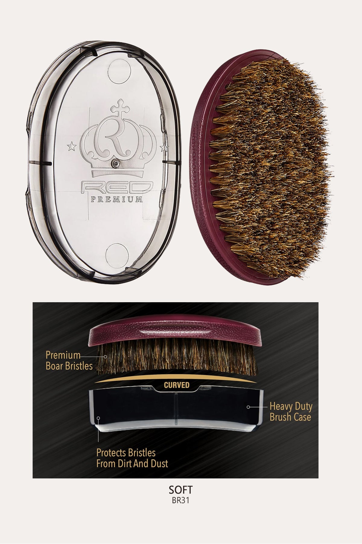 RED BY KISS PREMIUM POCKET WAVE BOW WOW CURVED PALM BRUSH - BSW BEAUTY CANADA