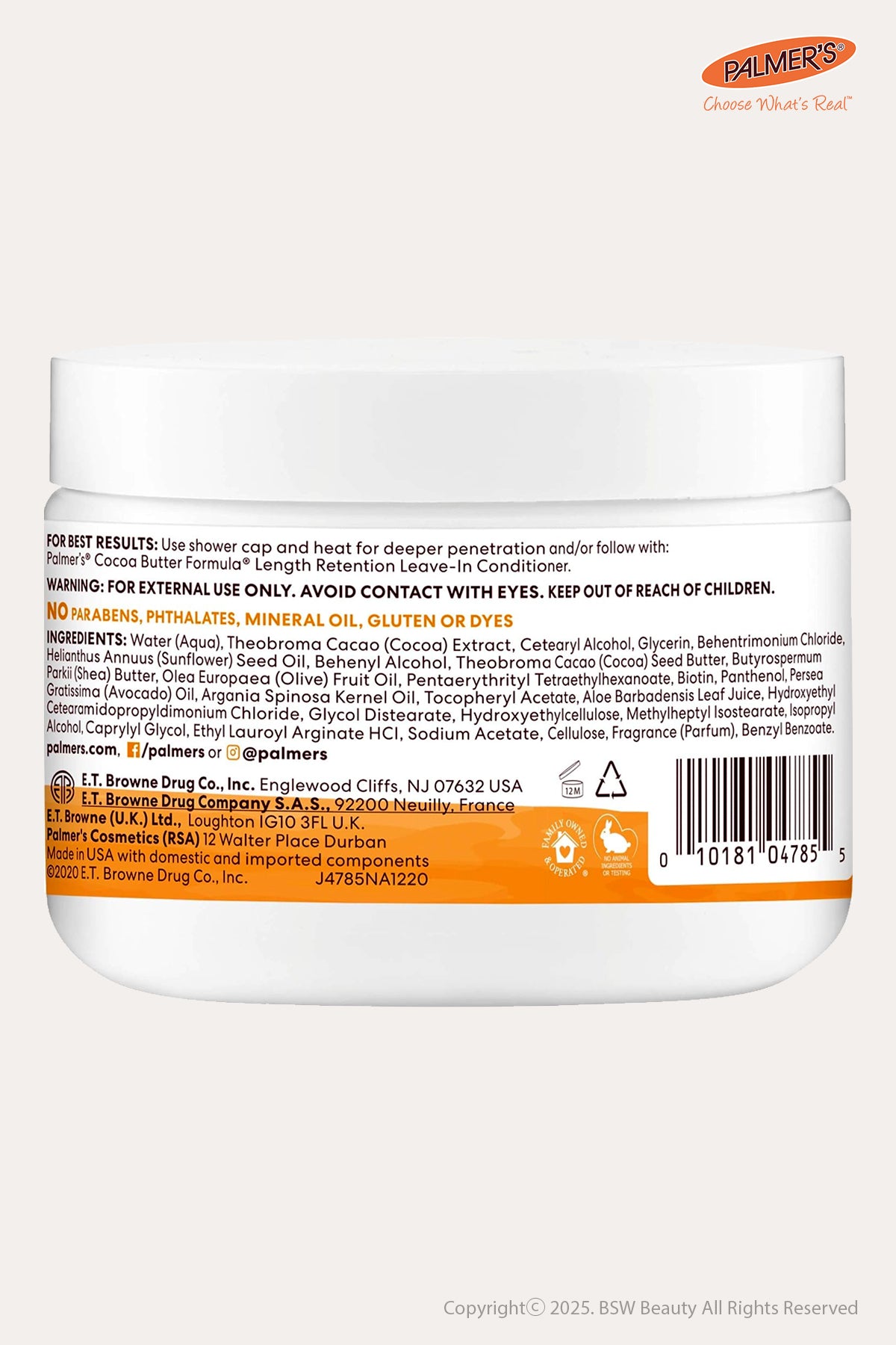 PALMER'S COCOA BUTTER FORMULA LENGTH RETENTION DEEP CONDITIONER 12oz - BSW BEAUTY CANADA