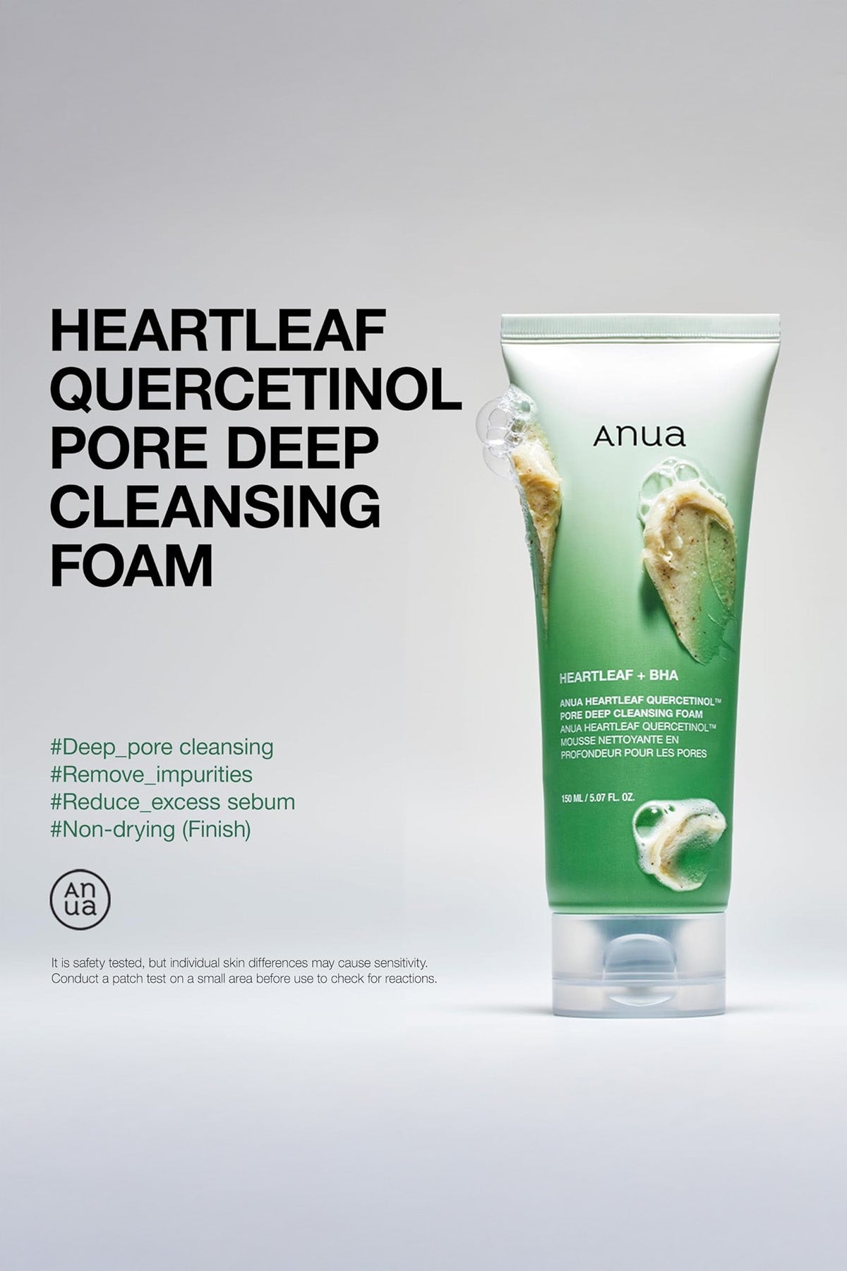 ANUA HEARTLEAF QUERCETINOL PORE DEEP CLEANSING FOAM 150ml