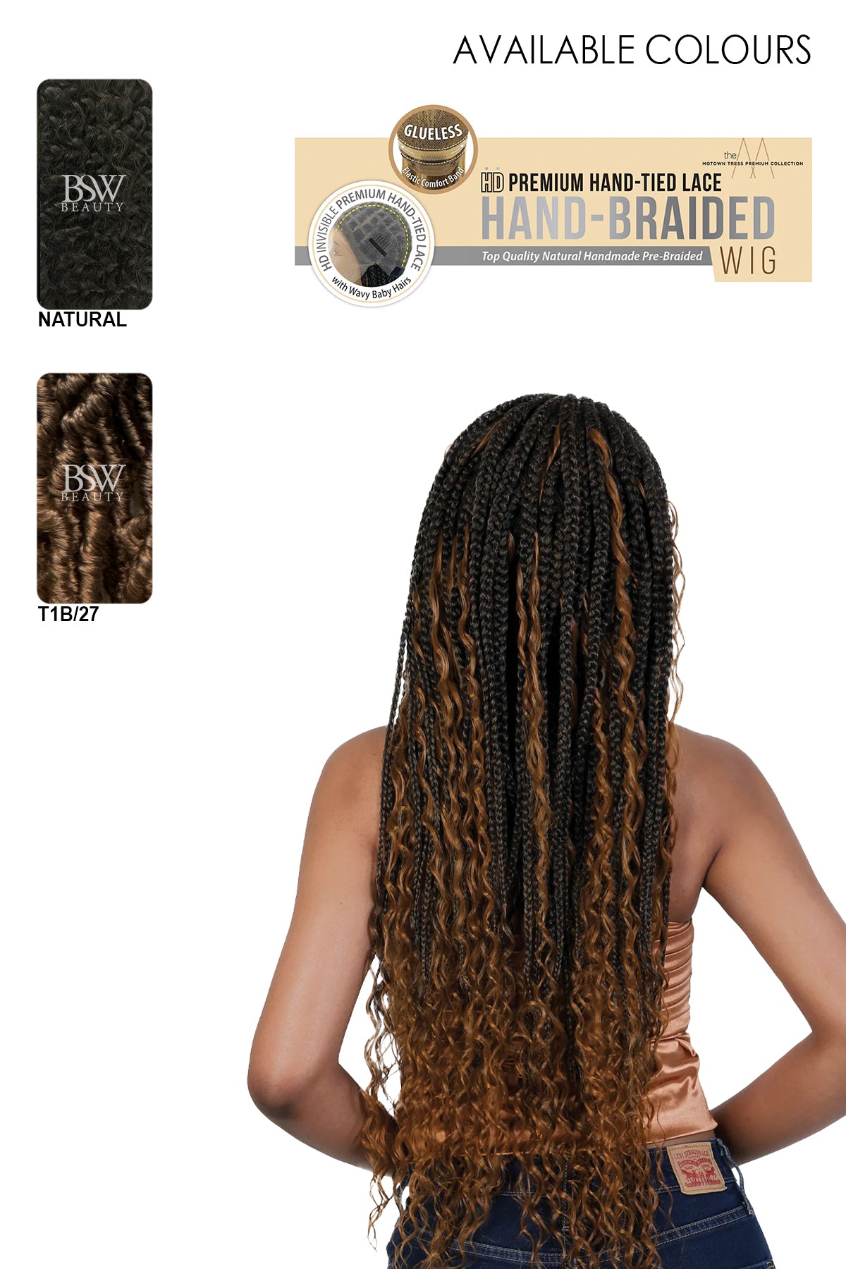 MOTOWN HD HAND BRAIDED WIG - WLB.FLBOHO 32" - BSW BEAUTY CANADA