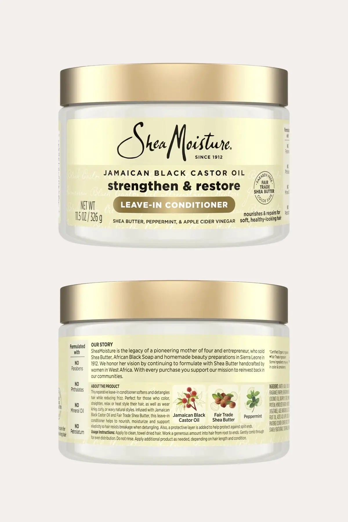 SHEA MOISTURE JAMAICAN BLACK CASTOR OIL STRENGTHEN&RESTORE LEAVE-IN CONDITIONER 11.5oz SHEA MOISTURE