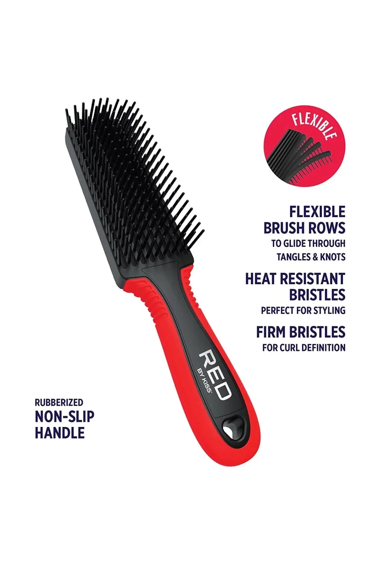 RED BY KISS GLIDE & DEFINE DETANGLE BRUSH RED BEAUTY