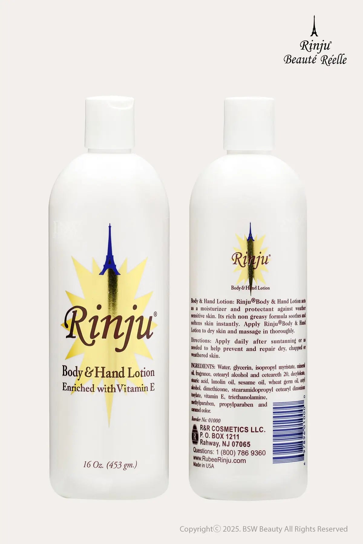 RINJU BODY & HAND LOTION ENRICHED WITH VITAMIN E 16oz - BSW BEAUTY CANADA