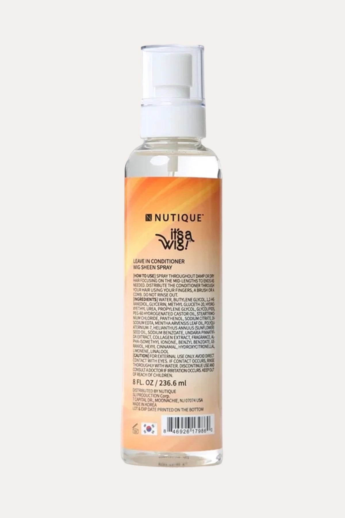 NUTIQUE LEAVE-IN CONDITIONER WIG SHEEN SPRAY 8oz | Wig Refresher