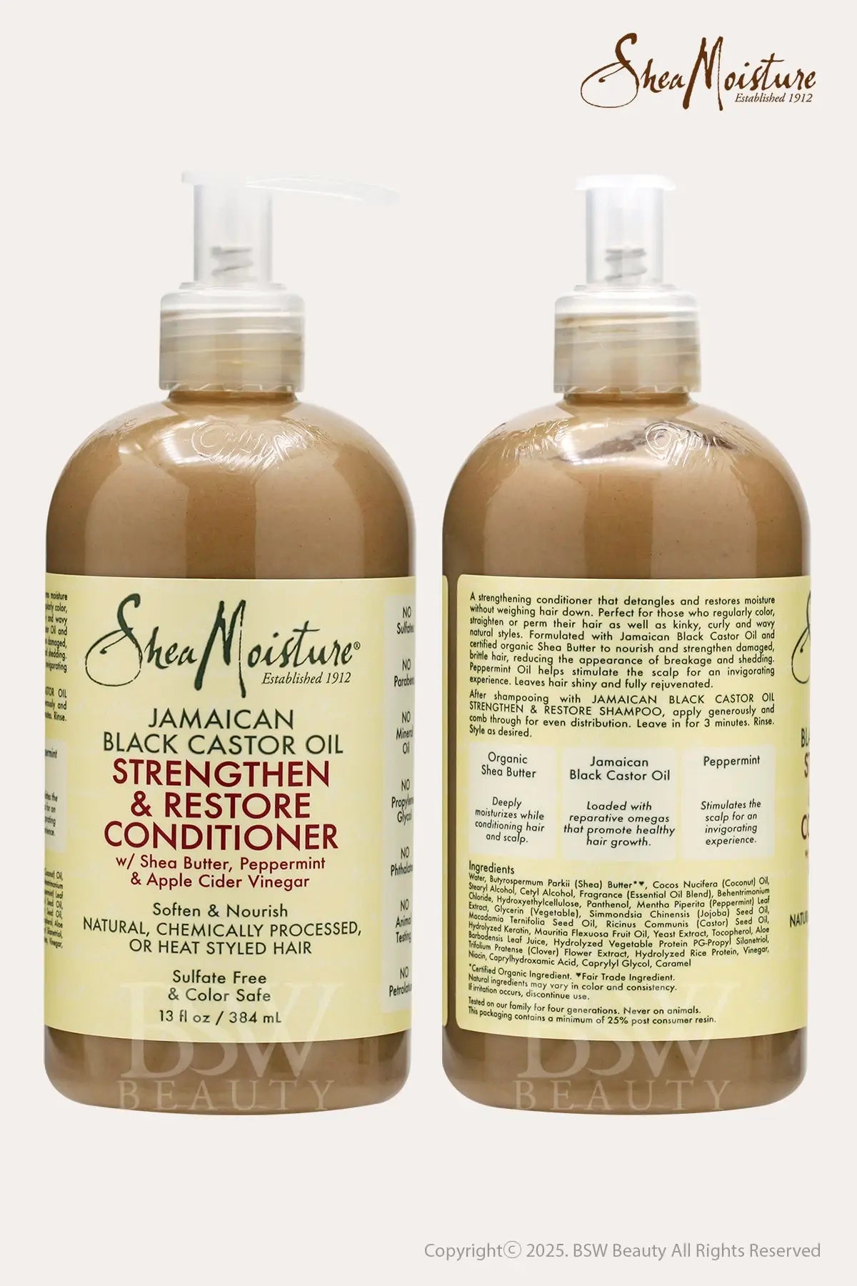 SHEA MOISTURE JAMAICAN BLACK CASTOR OIL STRENGTHEN, GROW & RESTORE CONDITIONER 13oz - BSW BEAUTY CANADA