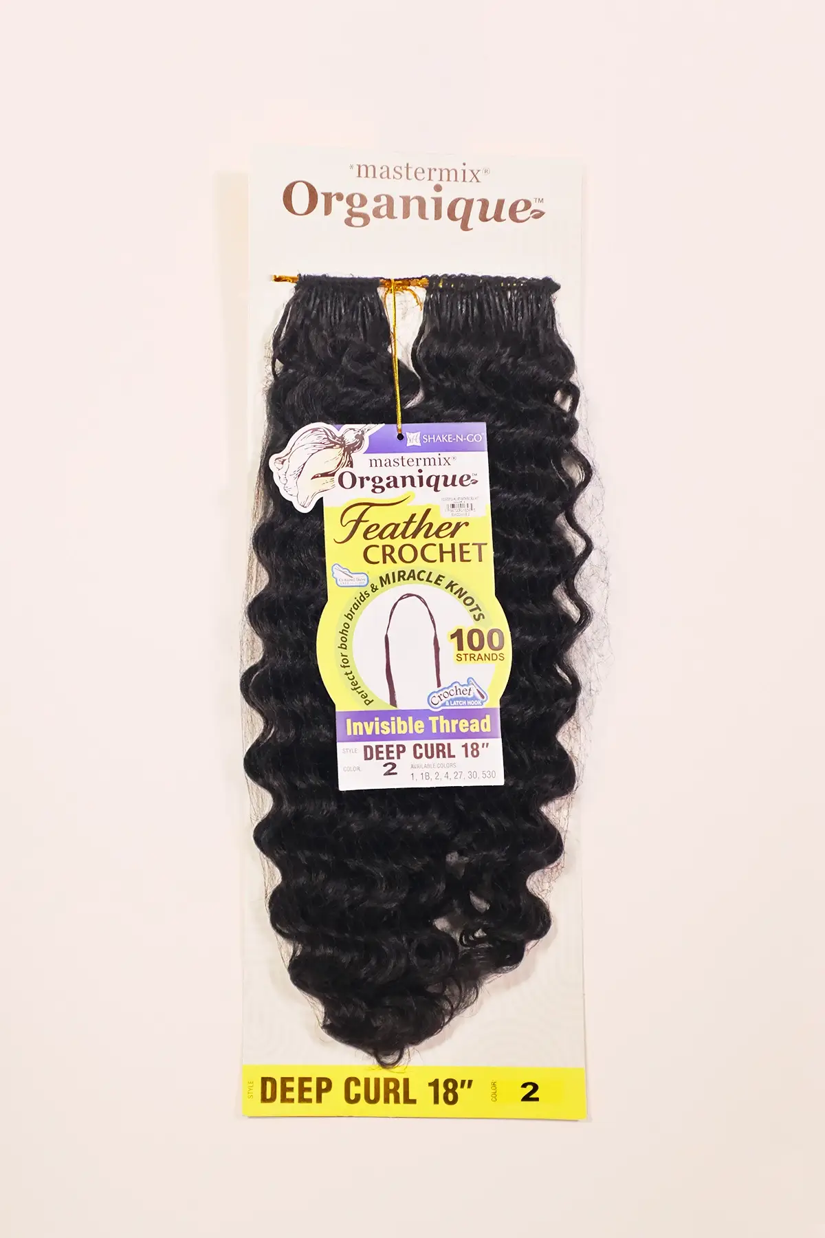 SHAKE N GO ORGANIQUE FEATHER CROCHET - DEEP CURL 18