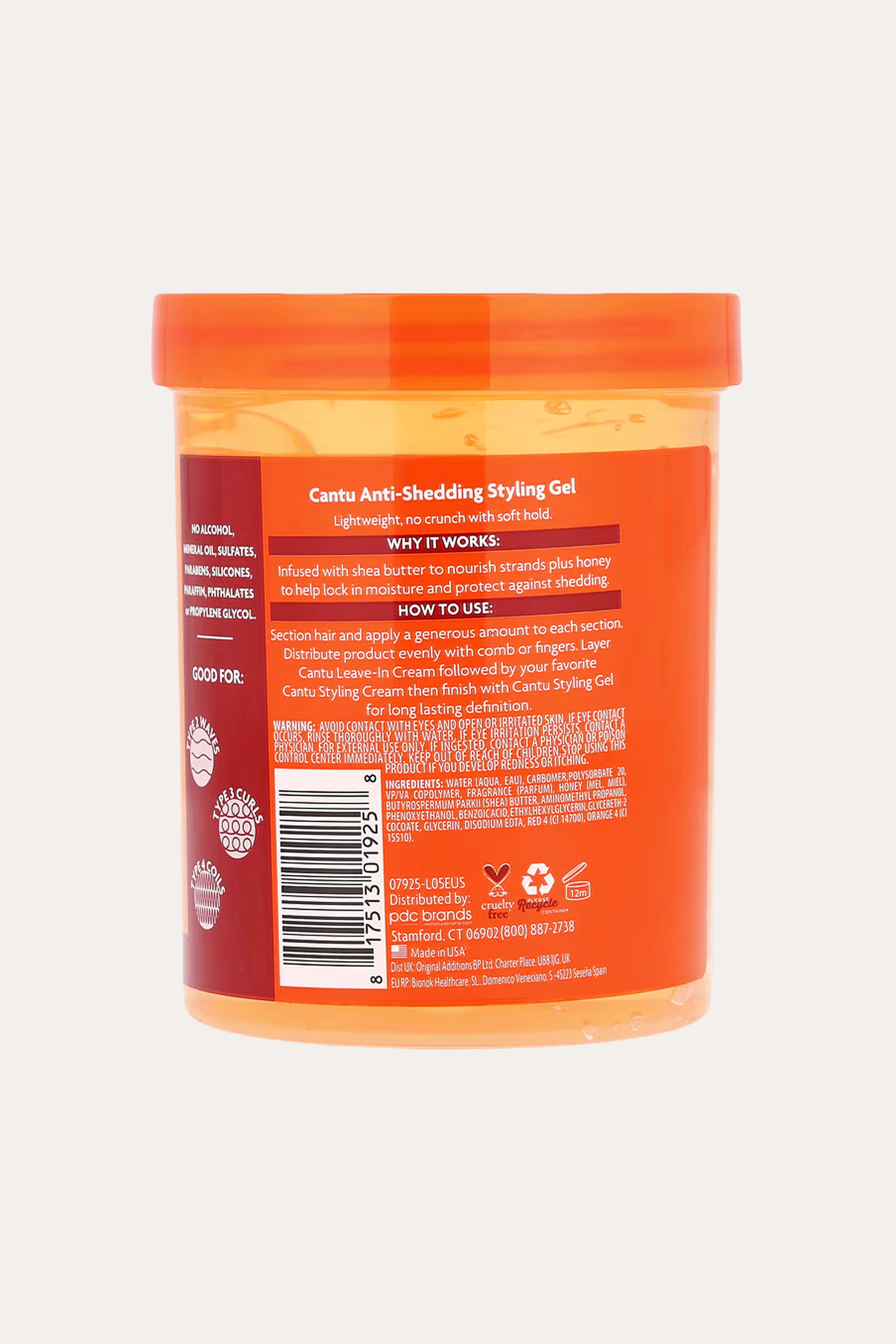 !GEL COIFFANT ANTI-CHUTE AU MIEL CANTU 524g