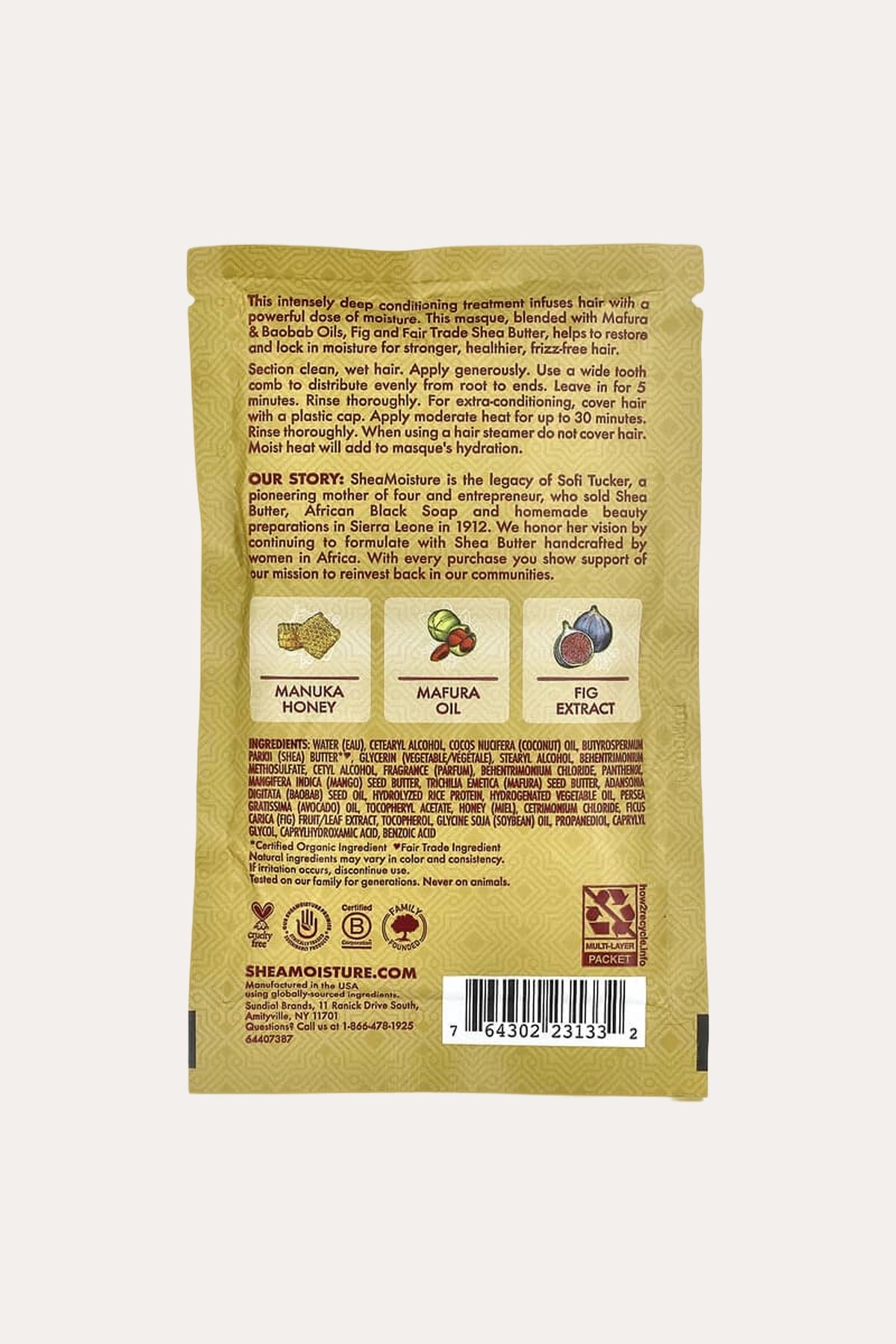 SHEA MOISTURE MANUKA HONEY & MAFURA OIL INTENSIVE HYDRATION HAIR MASQUE 2oz | Hair Mask