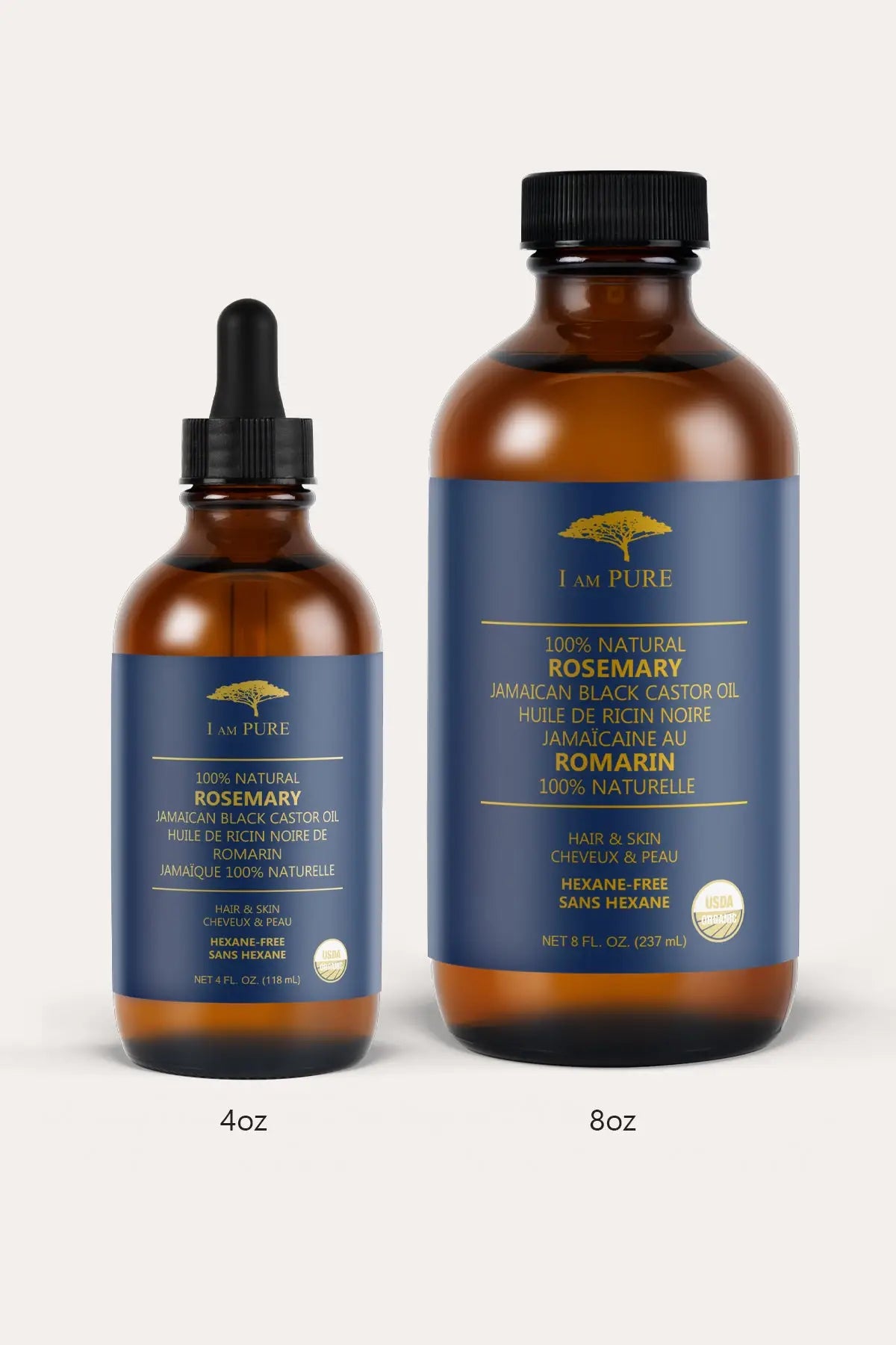 I AM PURE 100% NATURAL JAMAICAN BLACK CASTOR OIL - ROSEMARY I AM PURE