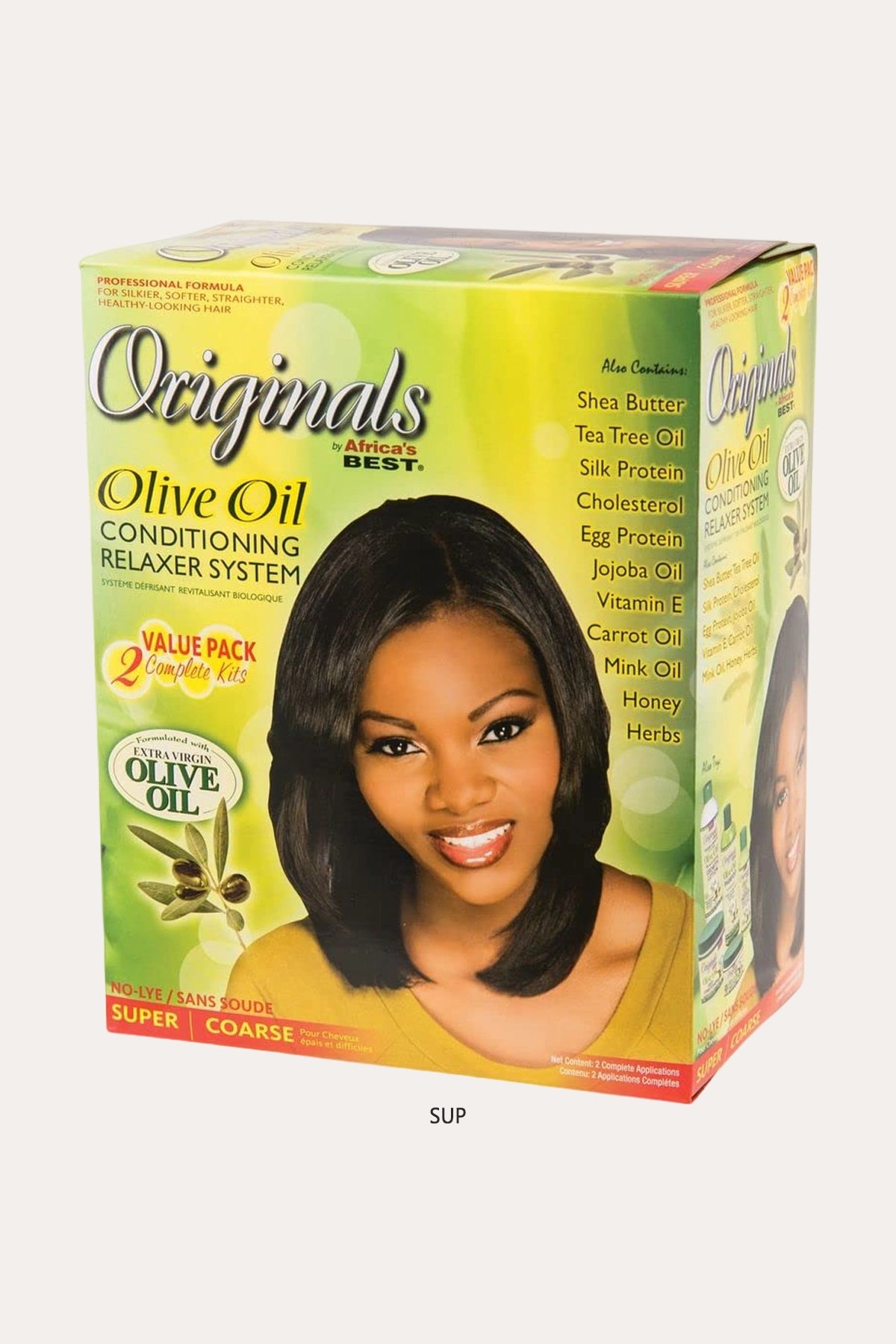 SYSTÈME DÉFRISANT REVITALISANT À L'HUILE D'OLIVE AFRICA'S BEST KIT DOUBLE