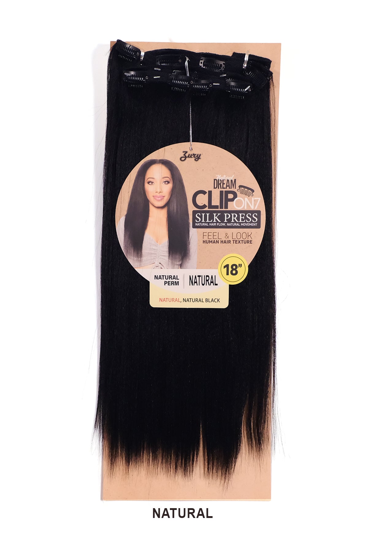 ZURY NATURAL DREAM CLIP ON 7PCS - NATURAL PERM YAKY 18"