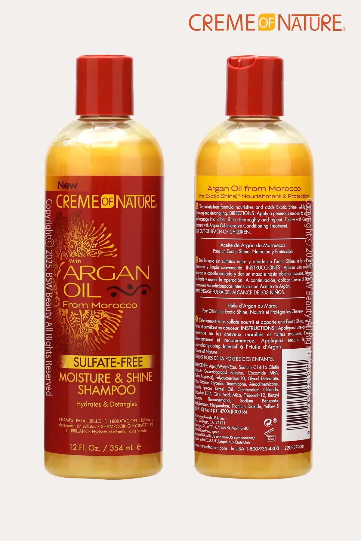 CREME OF NATURE ARGAN OIL MOISTURE & SHINE SHAMPOO - BSW BEAUTY CANADA