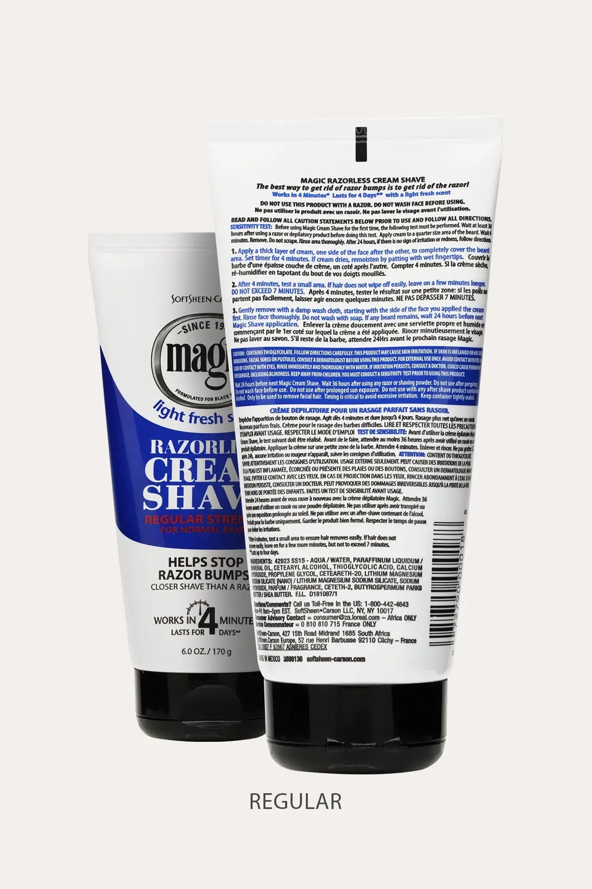Magic Razorless Cream Shave Regular MAGIC RAZORLESS CREAM SHAVE 6oz