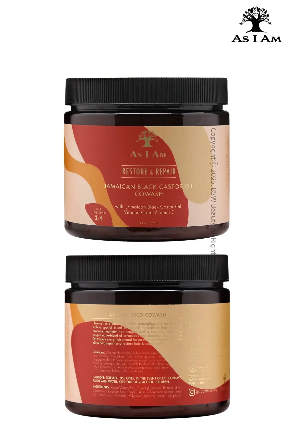 AS I AM RESTORE & REPAIR JAMAICAN BLACK CASTOR OIL COWASH 16oz - BSW BEAUTY CANADA