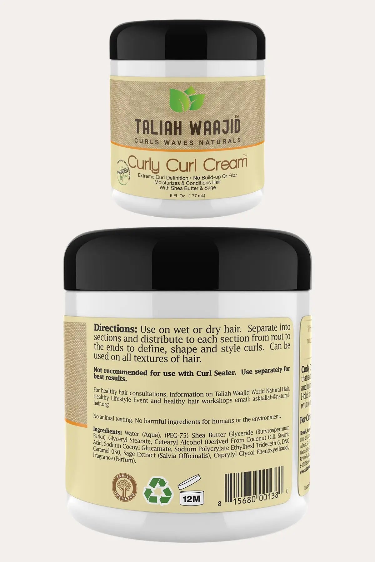 TALIAH WAAJID CURLS WAVES AND NATURALS CURLY CURL CREAM 6oz TALIAH WAAJID