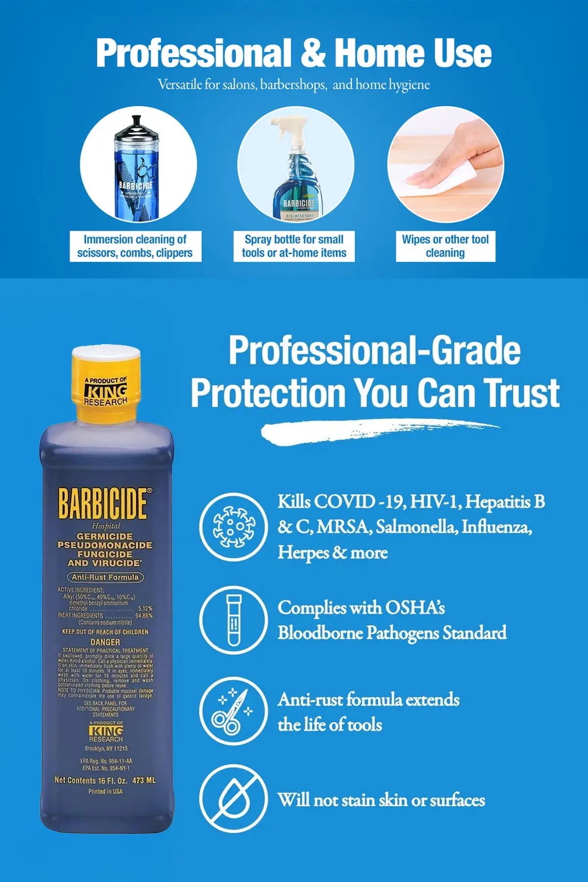Barbecide Solution BARBICIDE DISINFECTANT SOLUTION 473ml