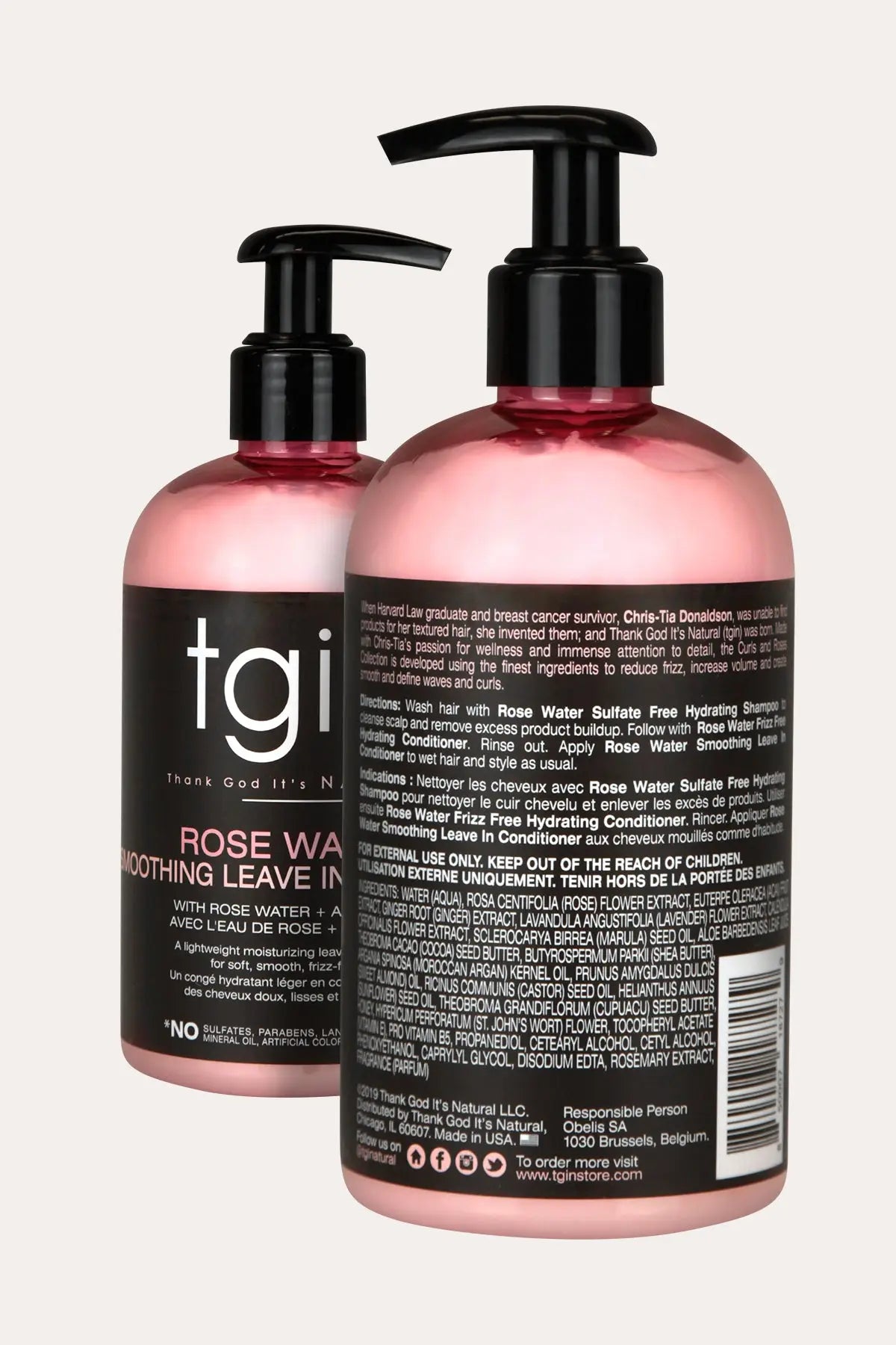 TGIN ROSE WATER SMOOTHING LEAVE IN CONDITIONER 13oz - BSW BEAUTY CANADA