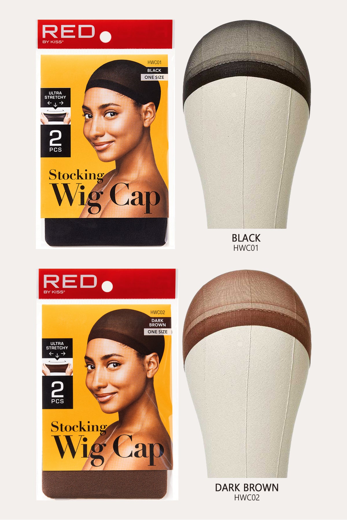 RED BY KISS STOCKING WIG CAP 2PCS - BSW BEAUTY CANADA