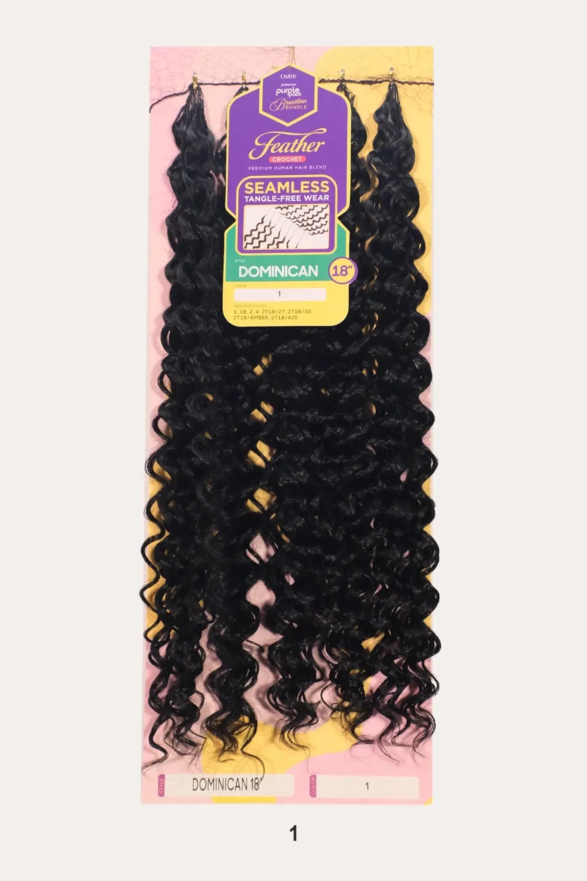OUTRE PURPLE PACK BRAZILIAN FEATHER CROCHET DOMINICAN 18" OUTRE