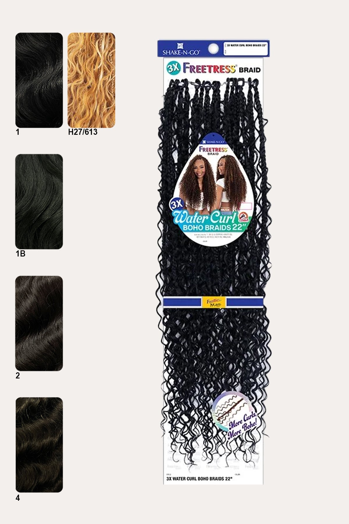 SHAKE N GO FREETRESS 3X WATER CURL - BOHO BRAIDS 22