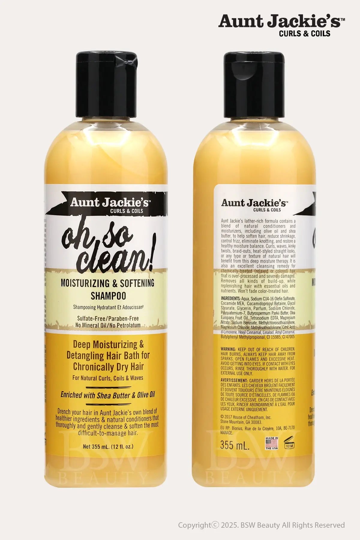 AUNT JACKIES OH SO CLEAN! MOISTURIZING & SOFTENING SHAMPOO 12oz - BSW BEAUTY CANADA