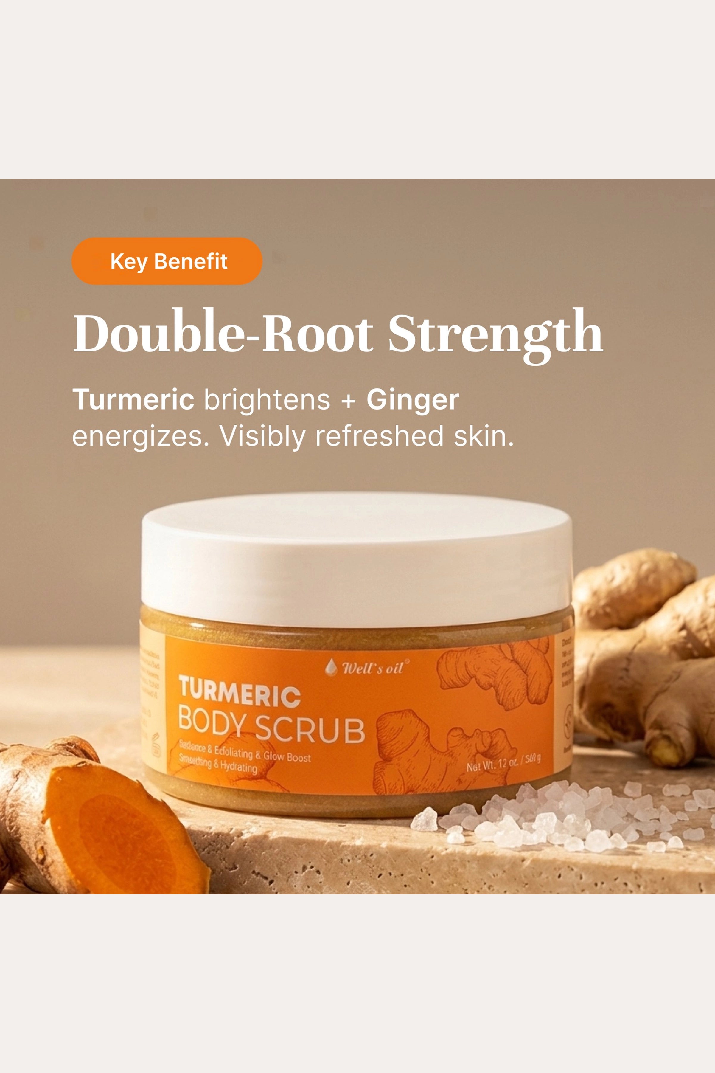 WELL'S OIL TURMERIC BODY SCRUB 12oz