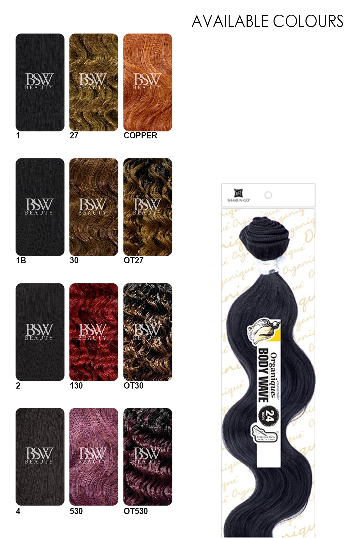 SHAKE N GO ORGANIQUE MASTERMIX WEAVE - BODY WAVE  24" - BSW BEAUTY CANADA