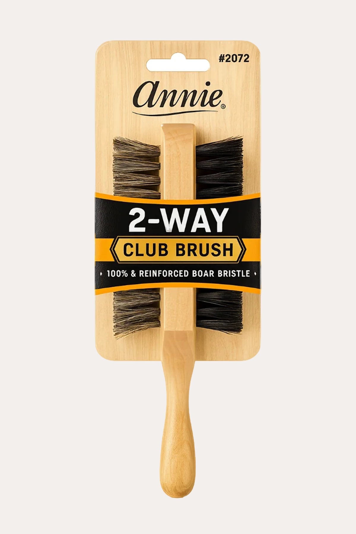 ANNIE TWO-WAY CLUB BOAR BRISTLE BRUSH SOFT AND HARD #2072