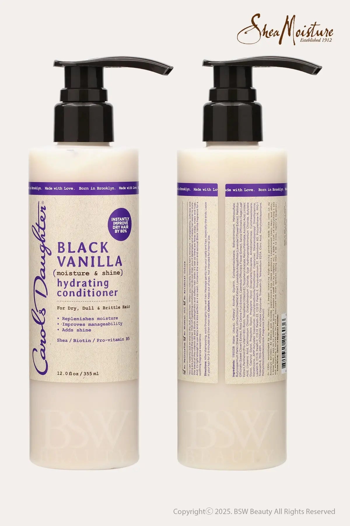 CAROLS DAUGHTER BLACK VANILLA MOISTURE & SHINE HYDRATING CONDITIONER 12oz - BSW BEAUTY CANADA