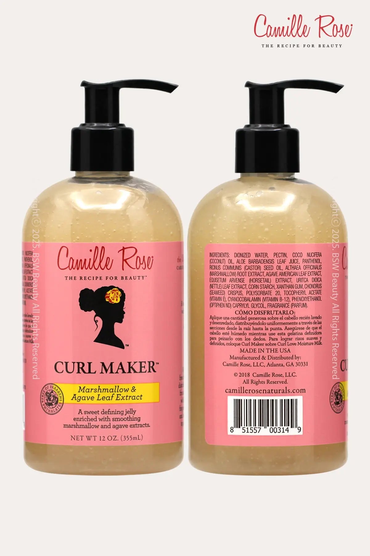 CAMILLE ROSE NATURALS CURL MAKER MARSHMALLOW & AGAVE LEAF EXTRACT 12oz - BSW BEAUTY CANADA