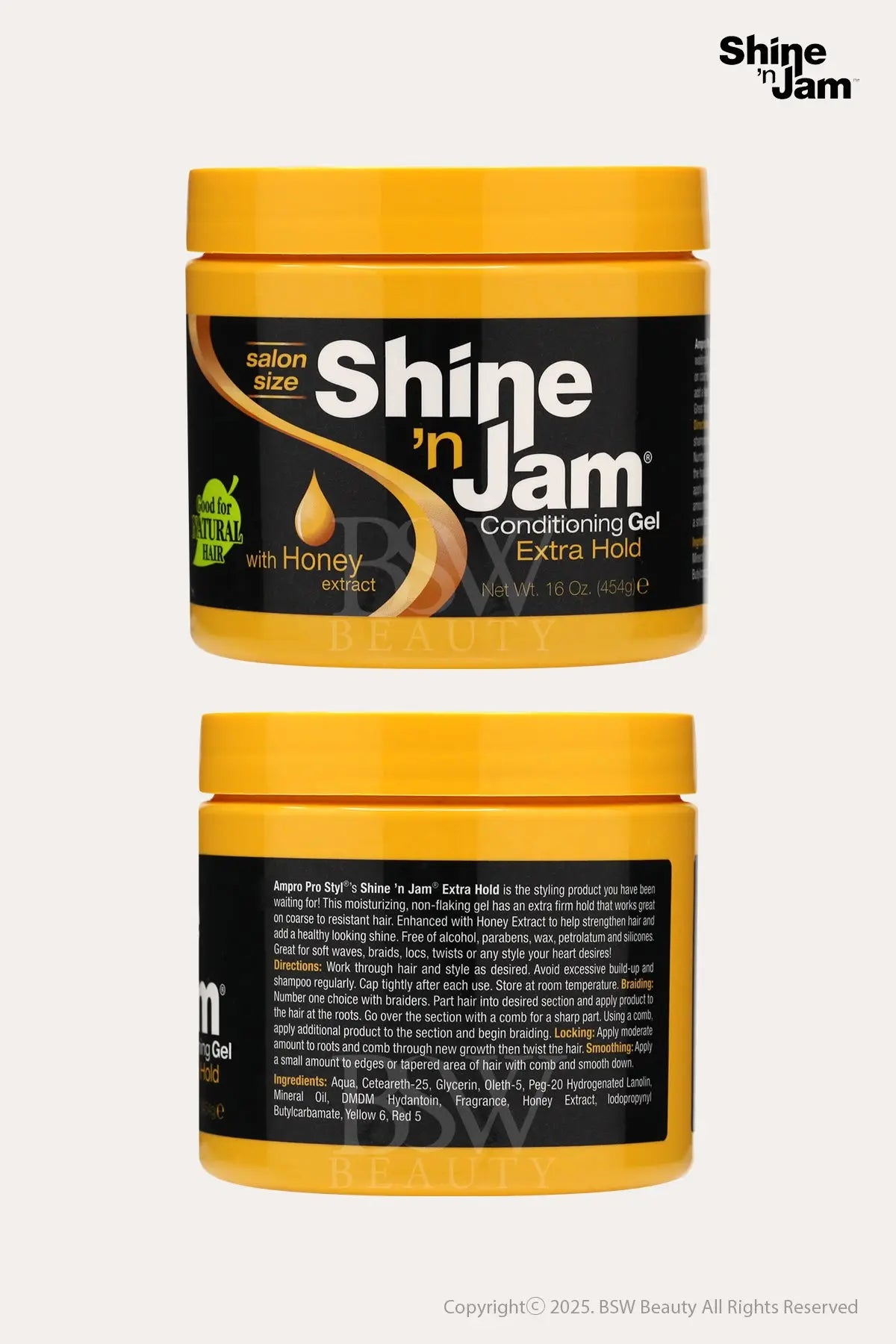 AMPRO PRO STYLE SHINE'N JAM CONDITIONING GEL EXTRA HOLD - 3 SIZE - BSW BEAUTY CANADA