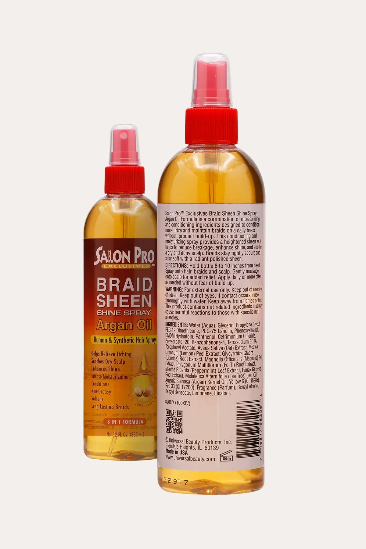 SALON PRO EXCLUSIVE BRAID SHEEN SHINE SPRAY ARGAN OIL 12oz - BSW BEAUTY CANADA