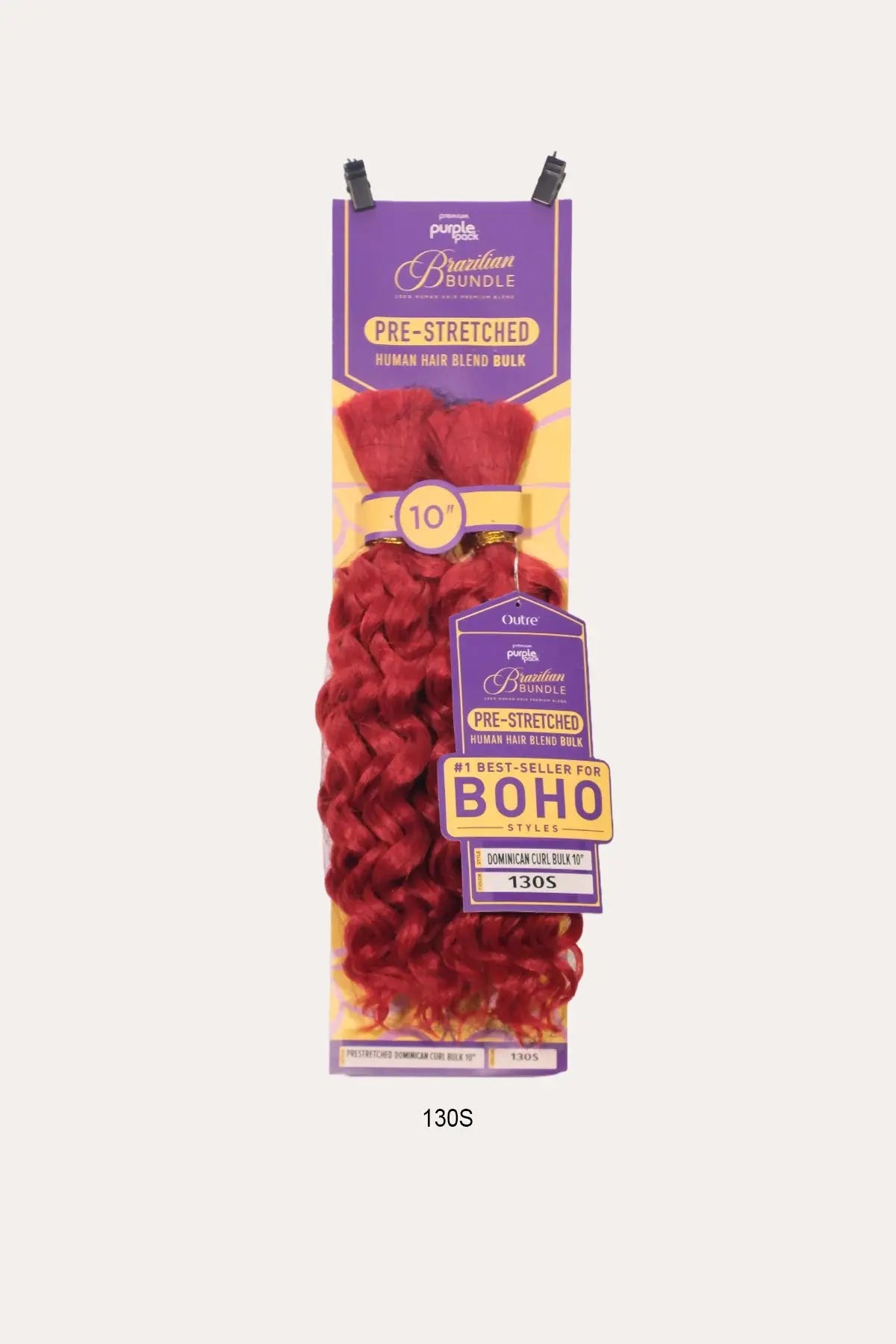 OUTRE PURPLE PACK BRAZILIAN BUNDLE PRE- STRETCHED - DOMINICAN CURL BULK 10" OUTRE