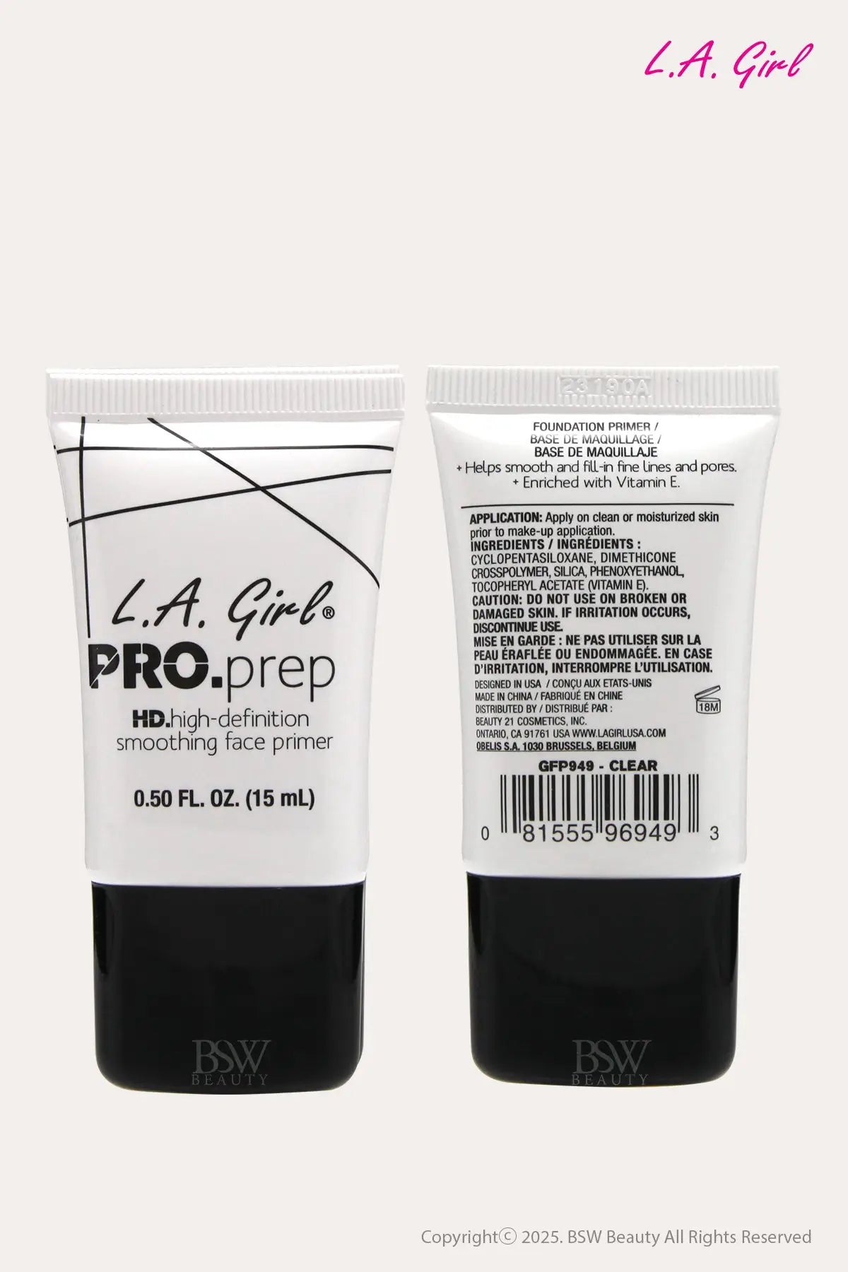L.A. GIRL PRO PREP HD HIGH DEFINITION SMOOTHING FACE PRIMER 0.5oz - BSW BEAUTY CANADA