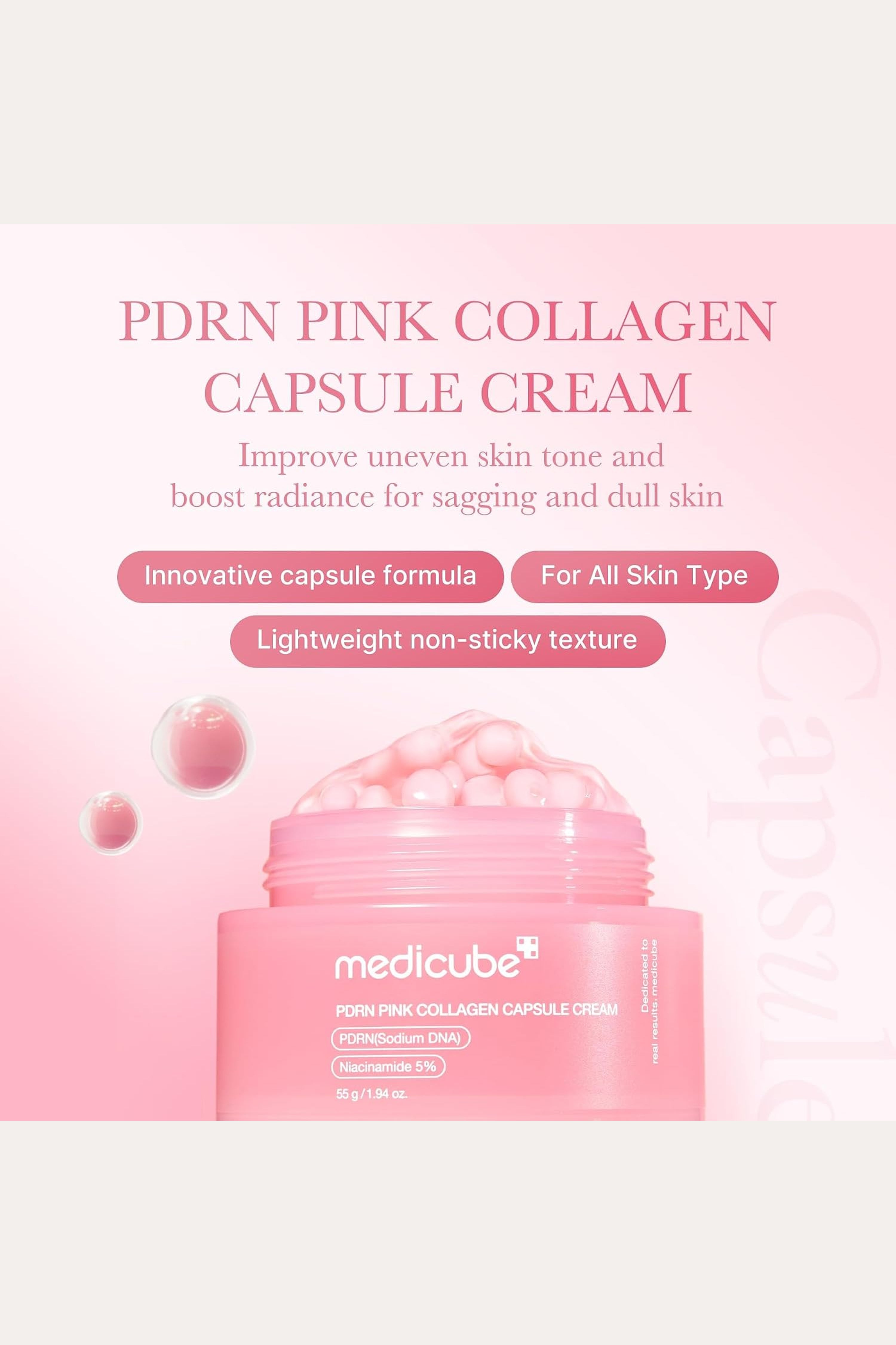 MEDICUBE CRÈME CAPSULE DE COLLAGÈNE ROSE AU PDRN