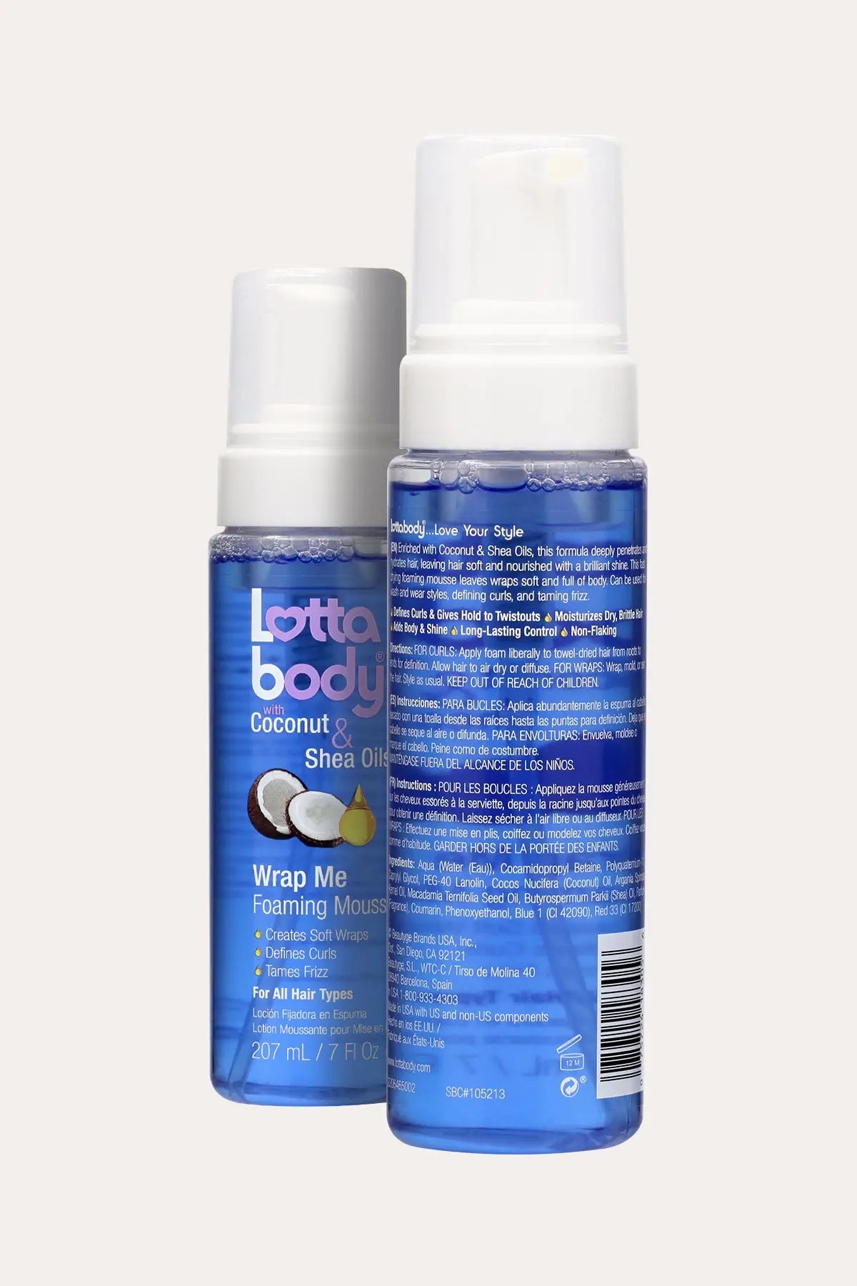 LOTTABODY COCONUT & SHEA OILS WRAP ME FOAMING MOUSSE 7oz - BSW BEAUTY CANADA