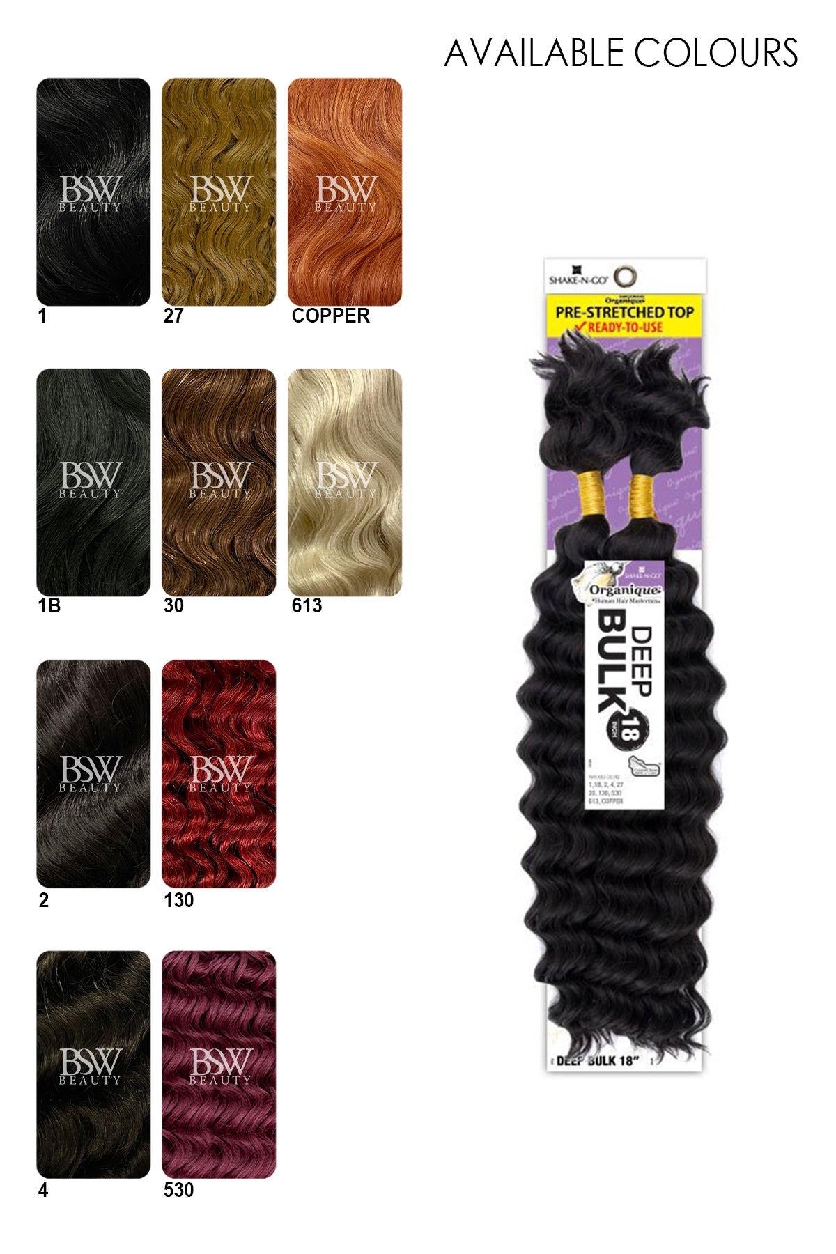 SHAKE N GO ORGANIQUE - DEEP BULK 18" - BSW BEAUTY CANADA