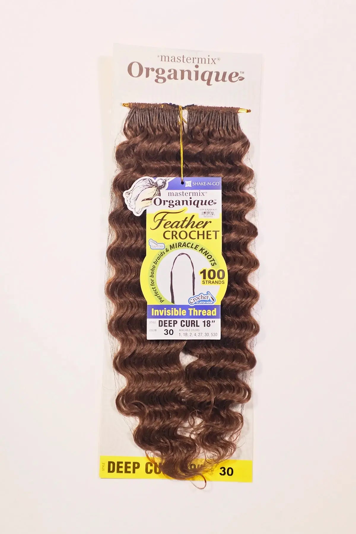 SHAKE N GO ORGANIQUE FEATHER CROCHET - DEEP CURL 18