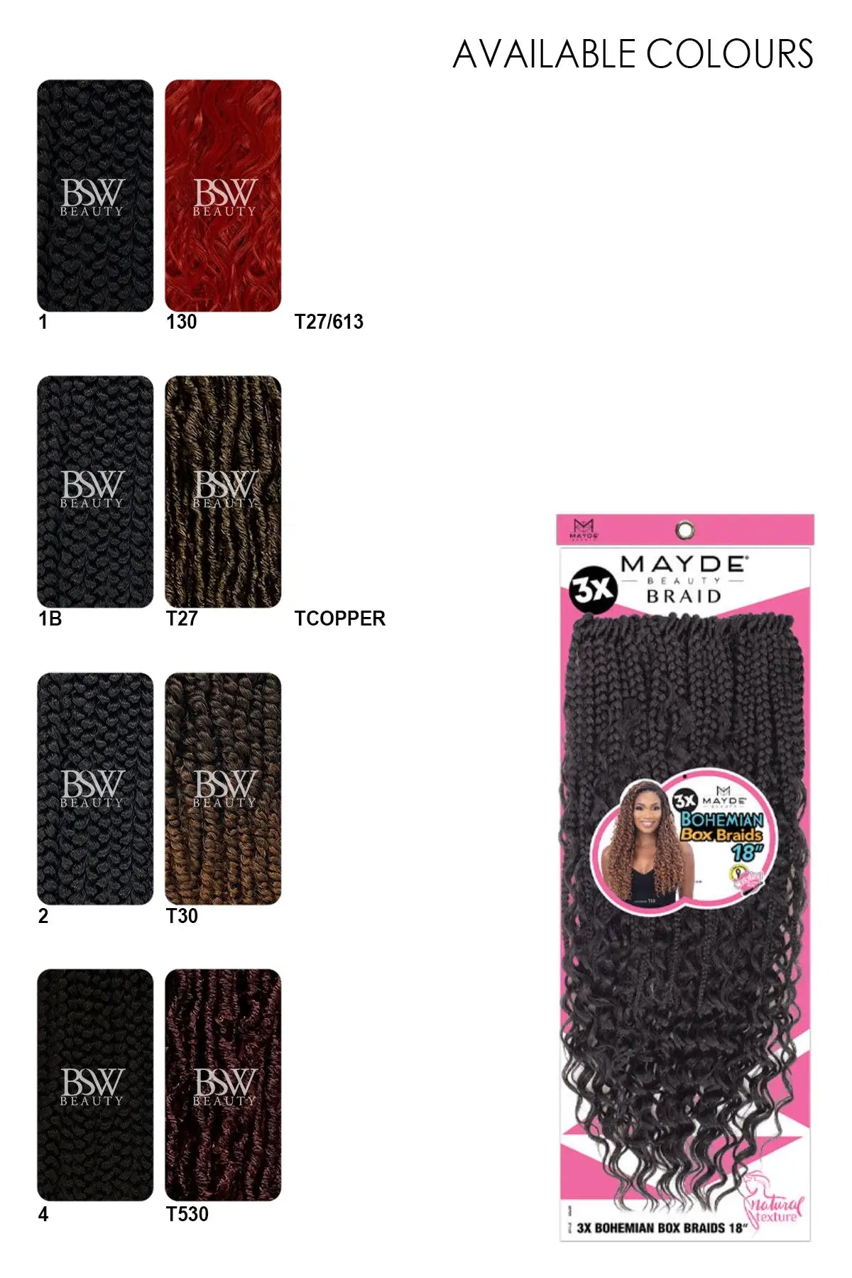 MAYDE 3X BOHEMIAN BOX BRAIDS 18" - BSW BEAUTY CANADA
