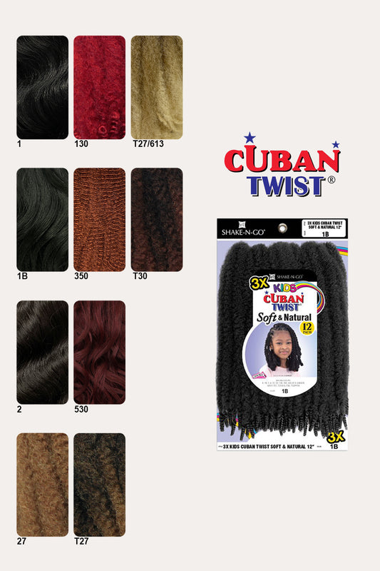 SHAKE N GO EQUAL KIDS 3X CUBAN SOFT & NATURAL 12" - BSW BEAUTY CANADA