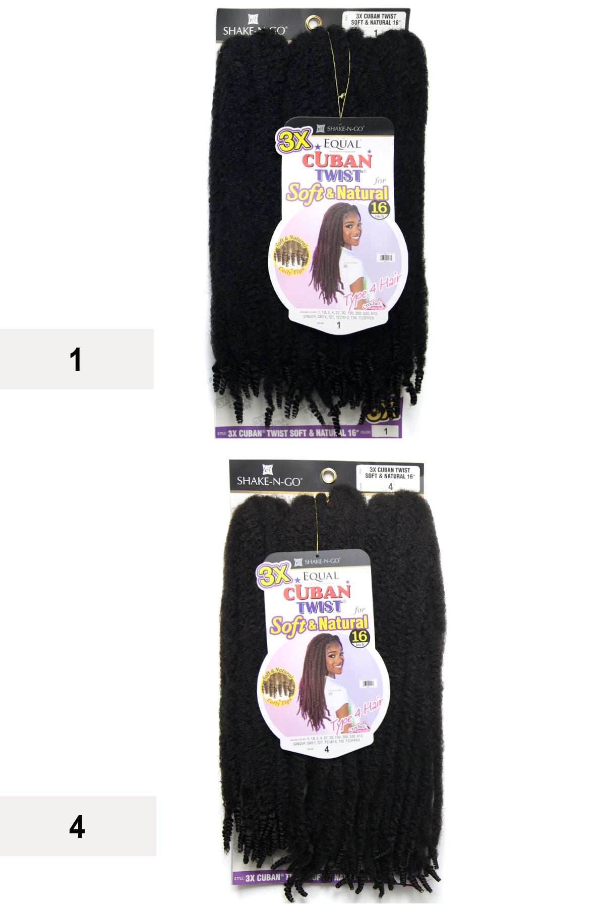 SHAKE N GO FREETRESS EQUAL BRAID - 3X CUBAN TWIST SOFT & NATURAL 16