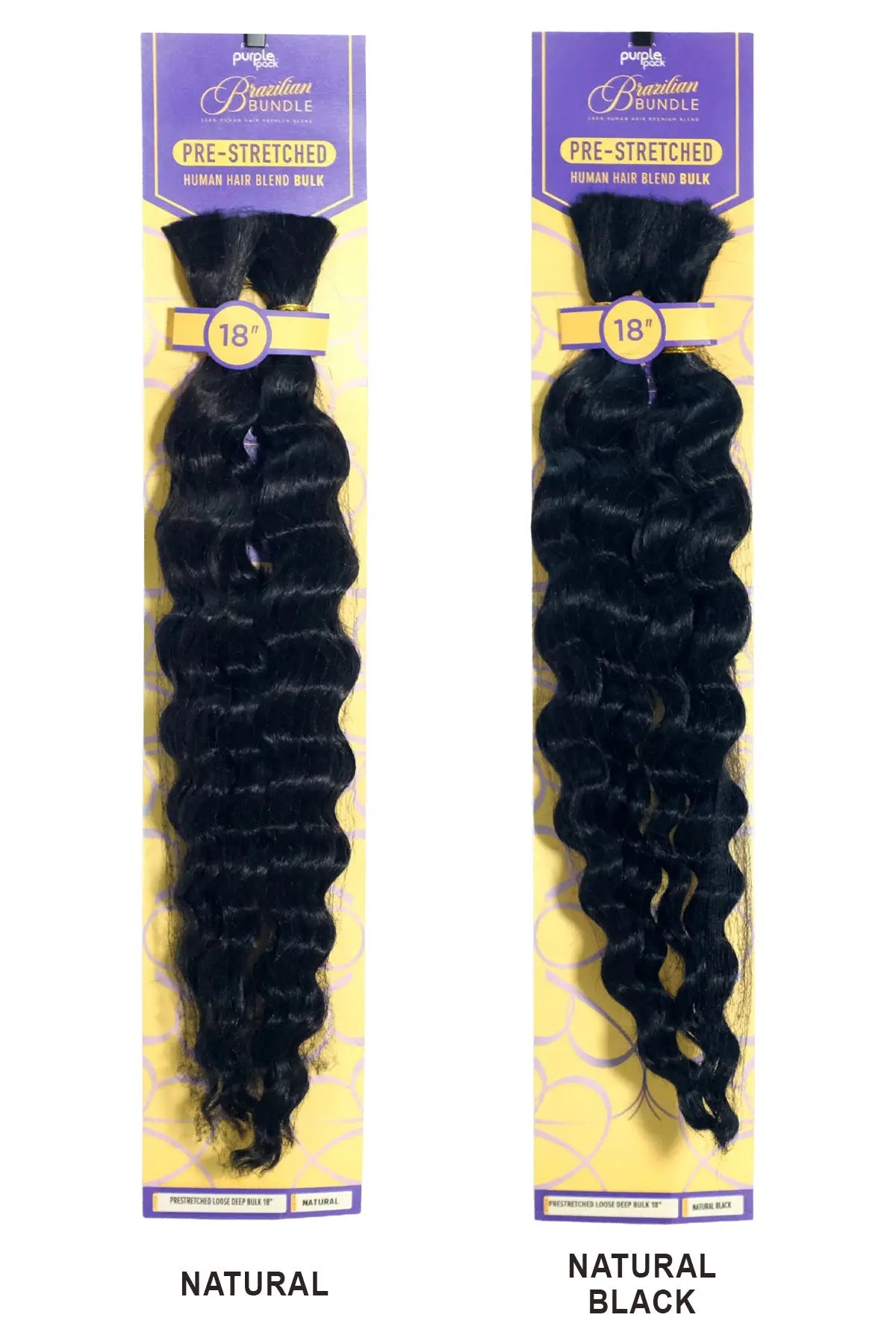 OUTRE PURPLE PACK BRAZILIAN BUNDLE PRE-STRETCHED - LOOSE DEEP BULK 18" OUTRE