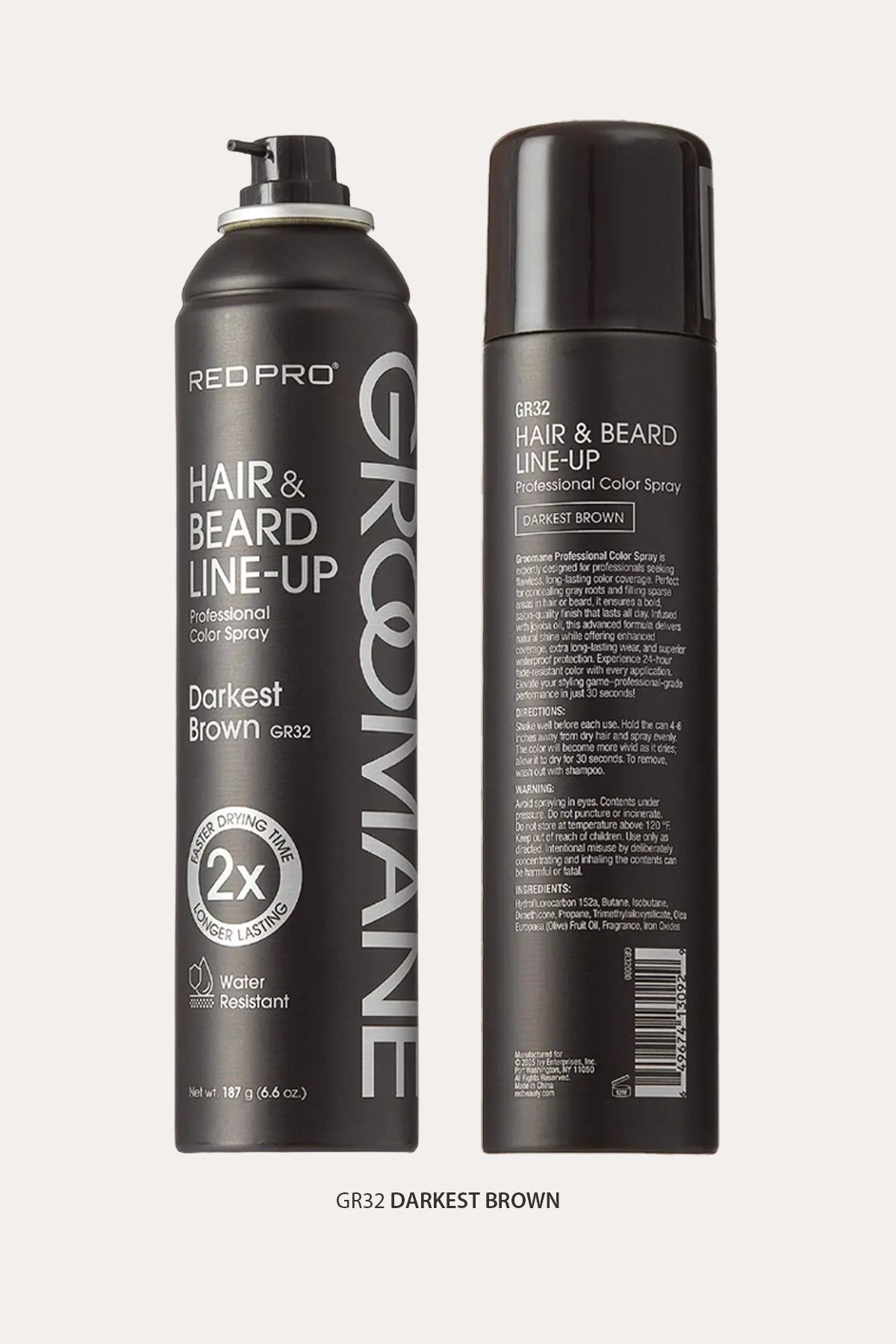 RED PRO GROOMANE TEMPORARY COLOR SPRAY FOR HAIR, BEARDS & LINEUP