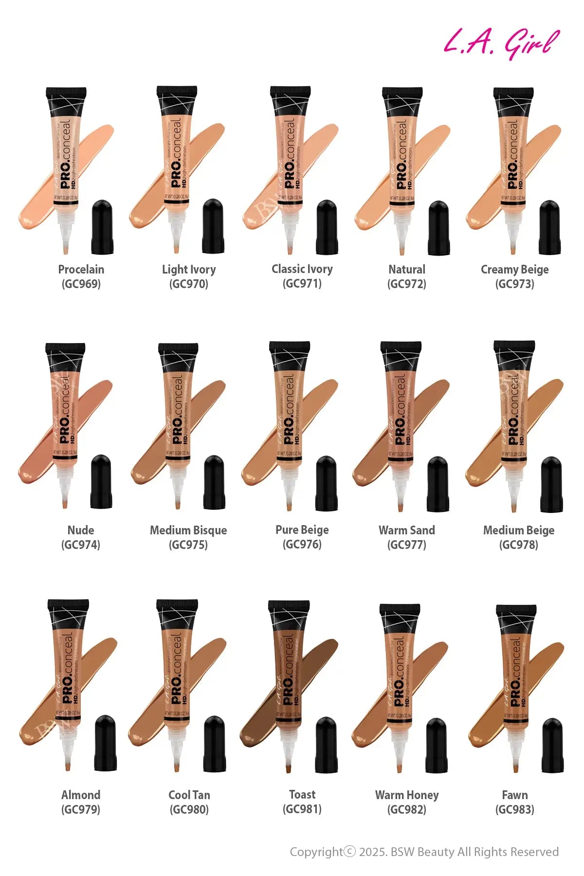 L.A. GIRL PRO HD CONCEAL 0.28oz - 24 COLORS - BSW BEAUTY CANADA