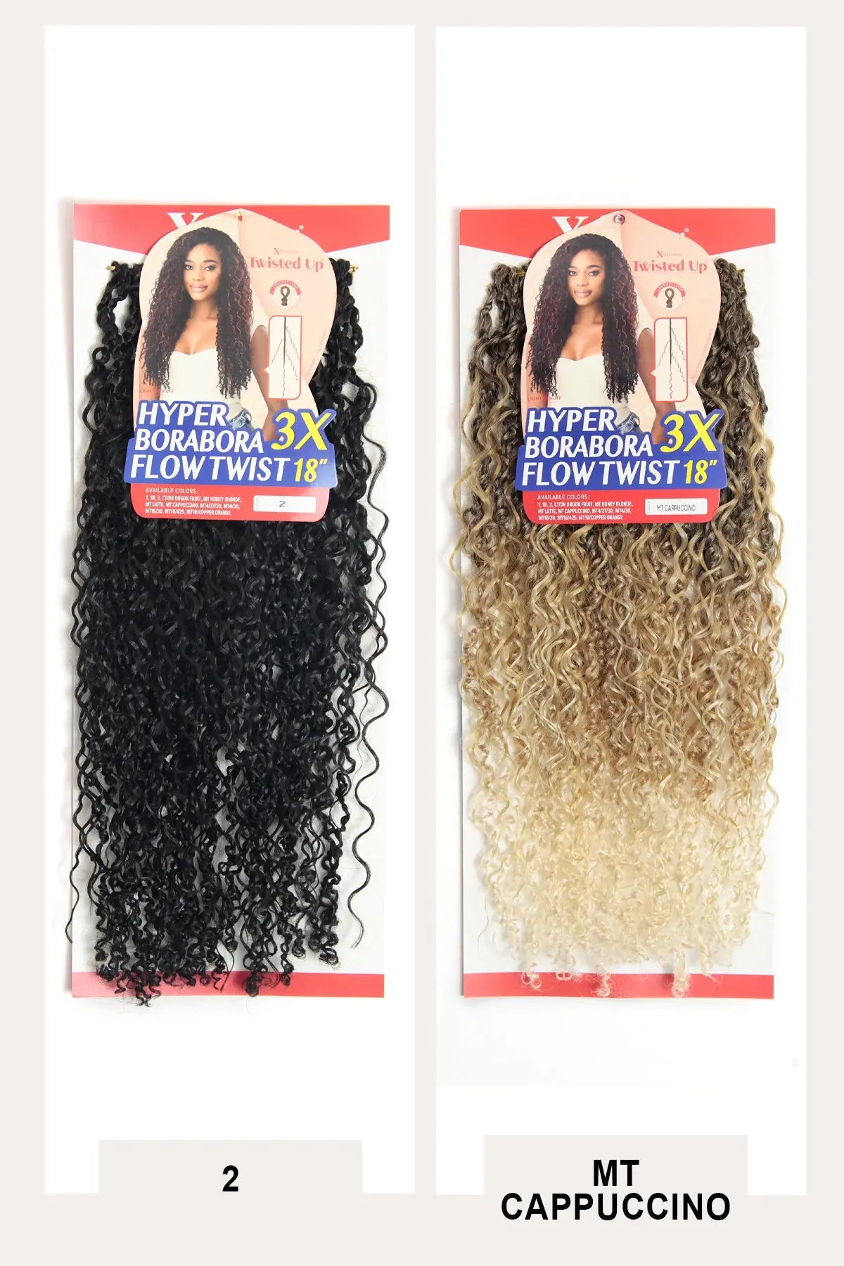 OUTRE X-PRESSION TWISTED UP CROCHET LOOP BRAID - HYPER 3X BORABORA FLOW TWIST 18"