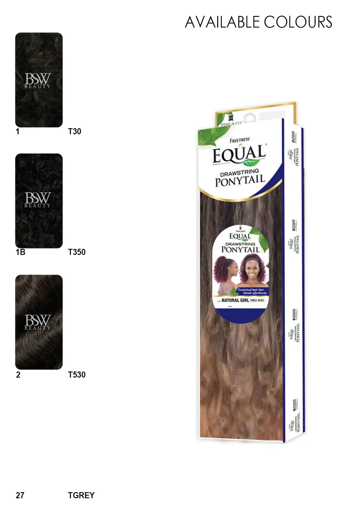 SHAKE N GO FREETRESS EQUAL DRAWSTRING PONYTAIL NATURAL GIRL (MED ROD) - BSW BEAUTY CANADA
